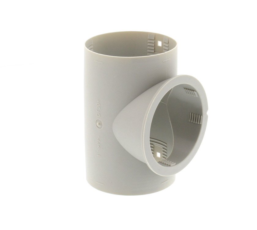 An image of PS4 PT2 Truma Grey Heater Duct Tee UT