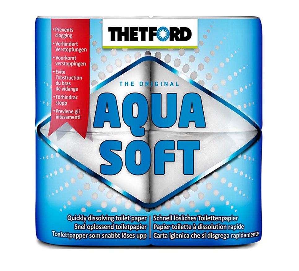 An image of Thetford Aqua Soft Toilet Paper x4 Rolls