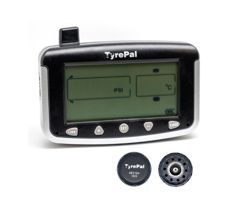 An image of TyrePal TPMS TC215B & 2 External Sensors Caravan Tyre Pressure Monitor