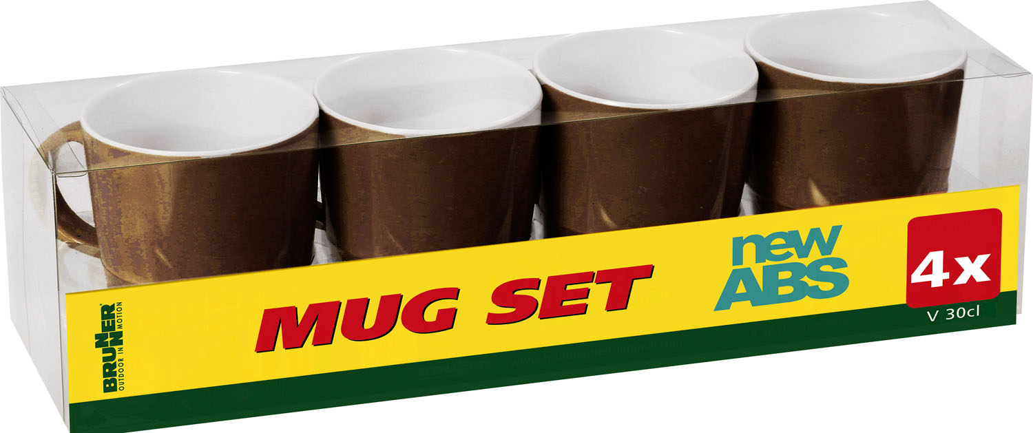 An image of Brunner 4x Mug Set - Chocolate Brown ABS for Caravans and Motorhomes