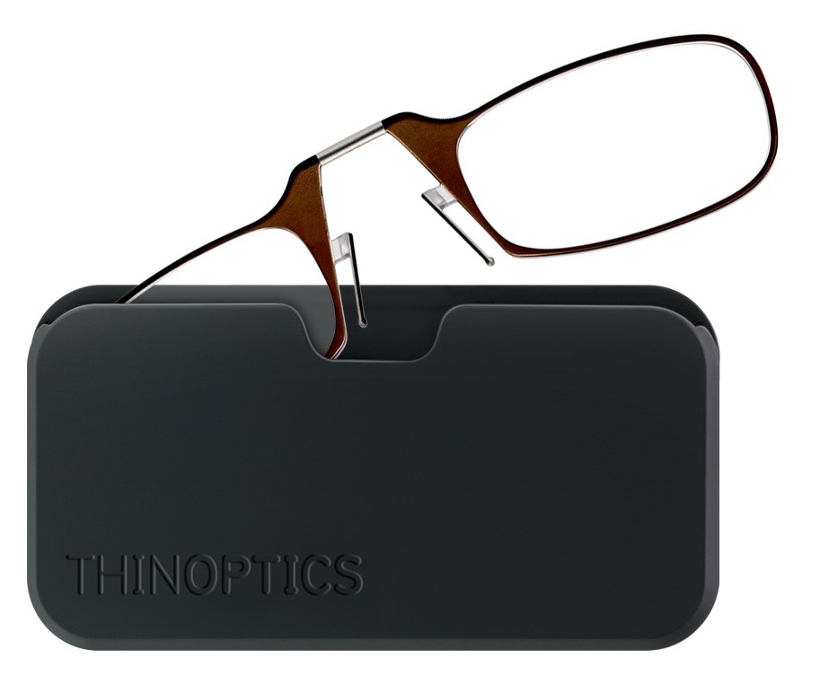 An image of ThinOPTICS Reading Glasses Espresso Brown +1.0