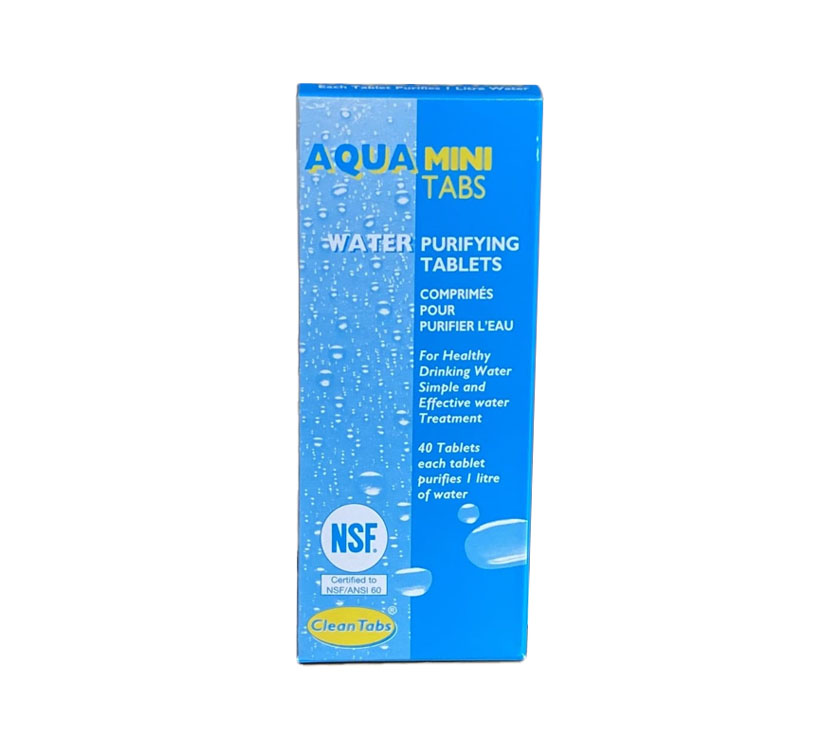 An image of Aqua Mini Tabs, Water Purifying Tablets x40