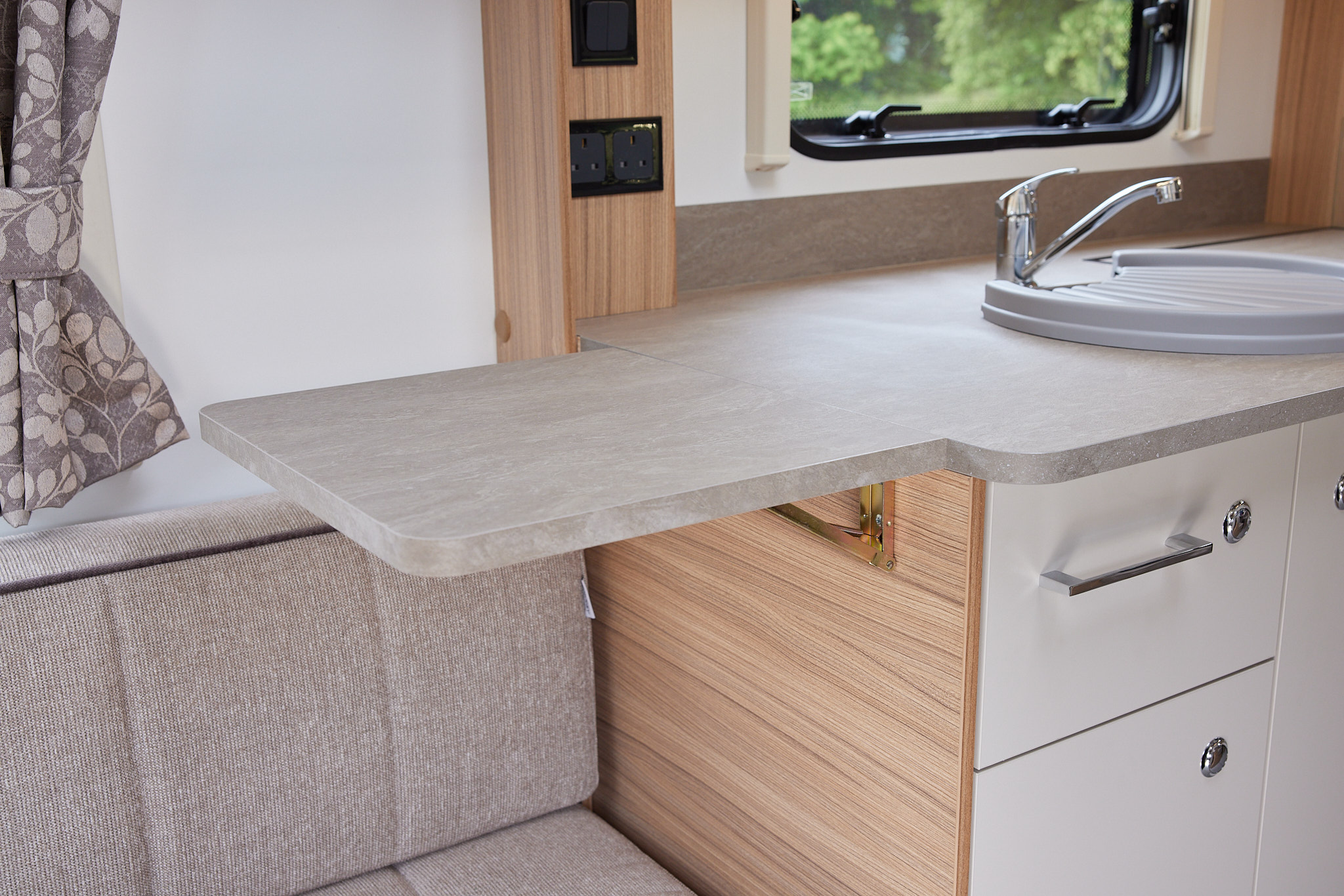 An image of Kitchen Worktop Extension Flap Kit - Warm Grey Marble
