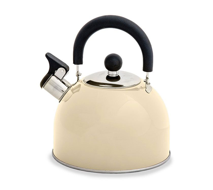 An image of Quest Hamilton Whistling Travel Kettle 2Ltr Cream