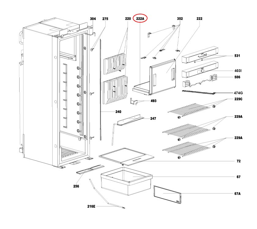 An image of RML10.4S Fridge Freezer Compartment Base