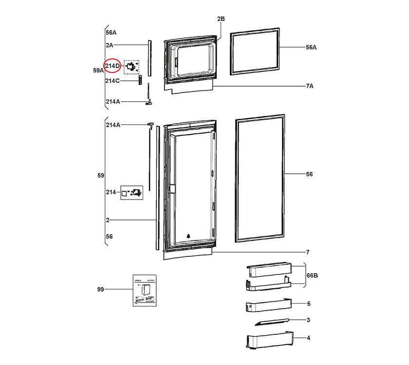 An image of Dometic RMDT8505 Freezer Door Lock